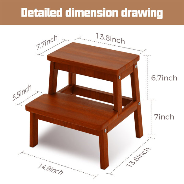 Dusek 2 - Step Wood Step Stool